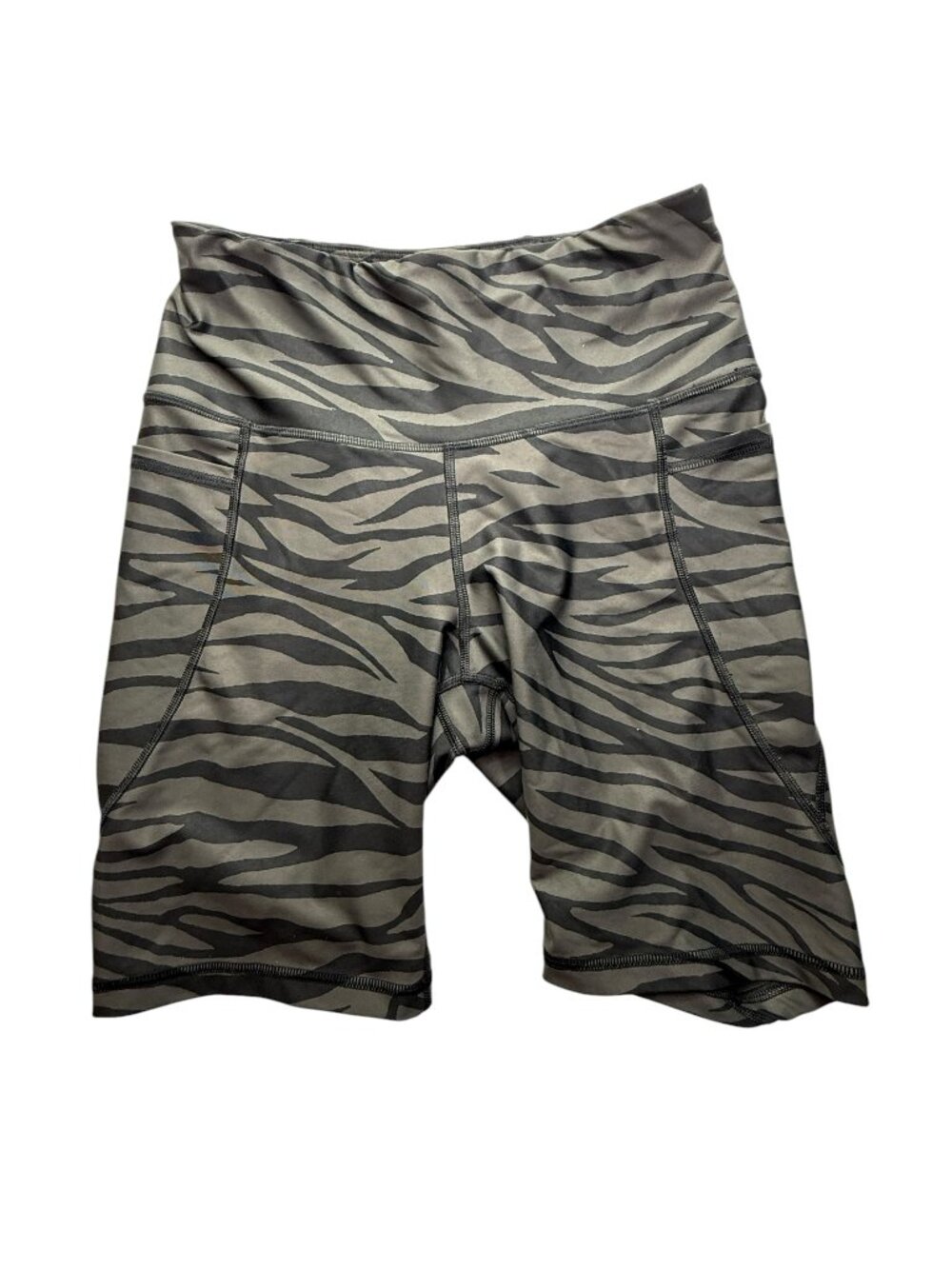 Old Navy Bike Shorts Spandex Stretchy.  Camouflage.  Black Brown Stripes Medium